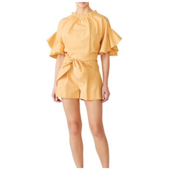 Genny Poplin Tie Front Romper Size 12 - Picture 12 of 12